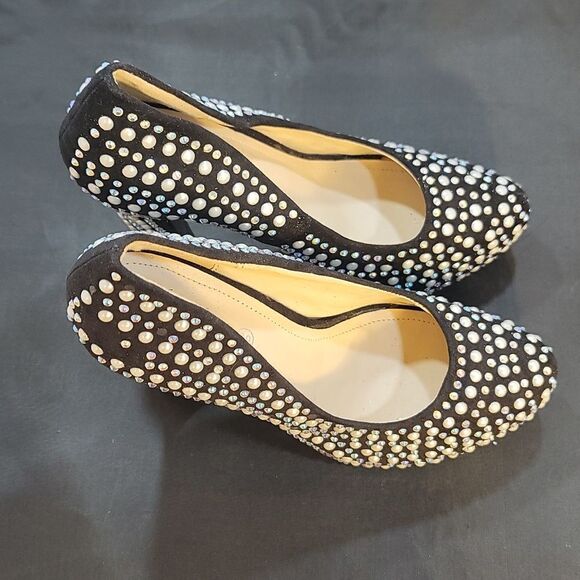 BRAND NEW HEM FASHION Closed Toe PEARL STUDDED PLATFORM HIGH HEEL PUMP - Picture 7 of 16